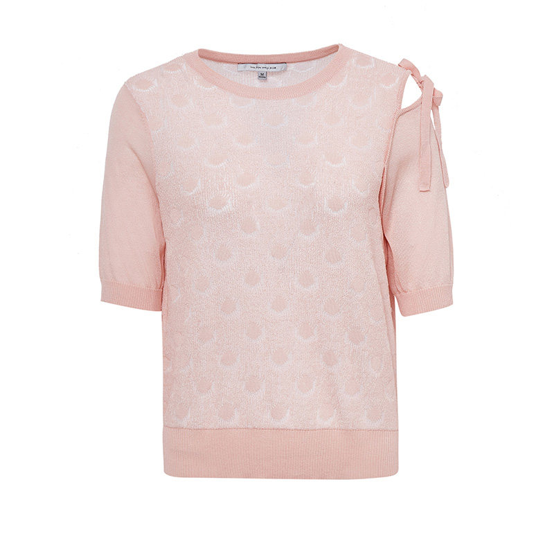 水云间夏季短袖宽松显瘦减龄针织衫 sedate毛针织衫