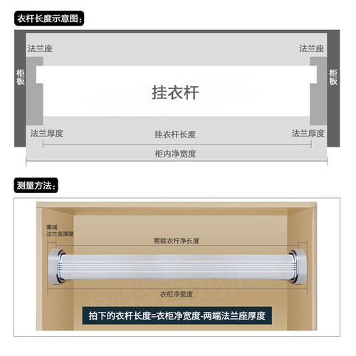 加厚衣橱五金固定底座衣柜挂衣杆托法兰座 衣通杆衣柜配件衣杆托 - 图3