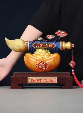 黄铜大笔进财摆件开业乔迁送礼