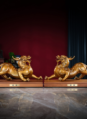 黄铜貔貅摆件瑞兽新中式办公室