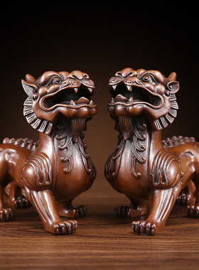 紫铜双角貔貅新中式风公司装饰品