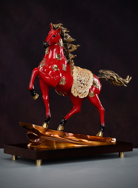 黄铜《百福战马》摆件铜马到成功