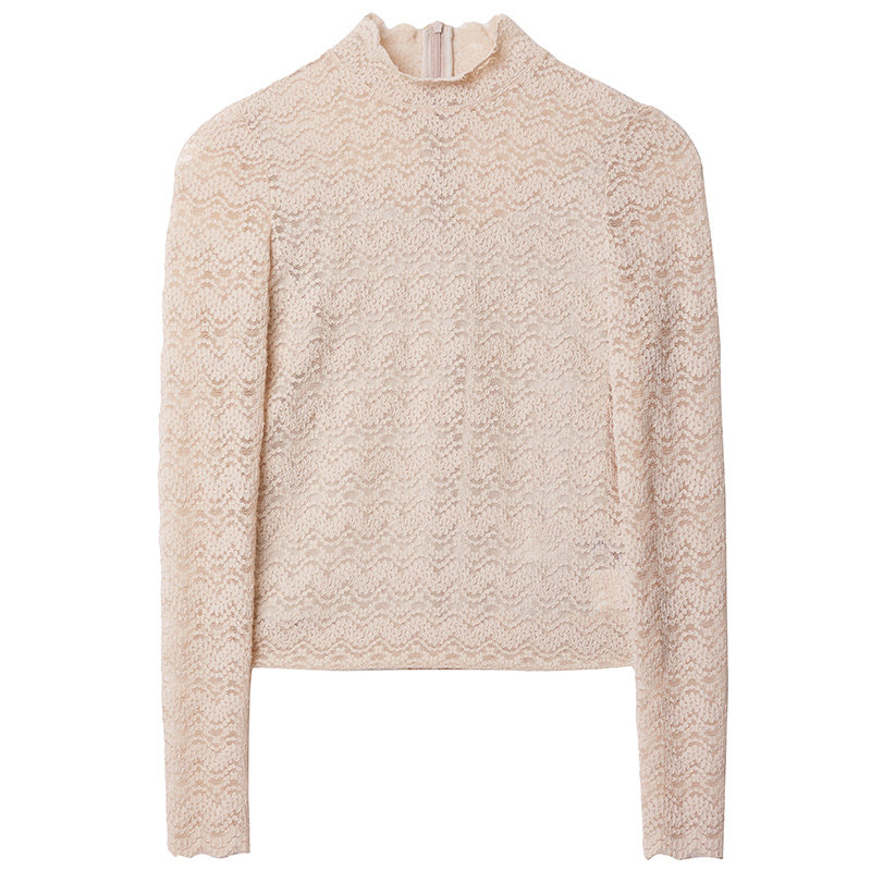 伊华欧秀秋装2021新款修身显瘦小衫 evaouxiu蕾丝衫/雪纺衫