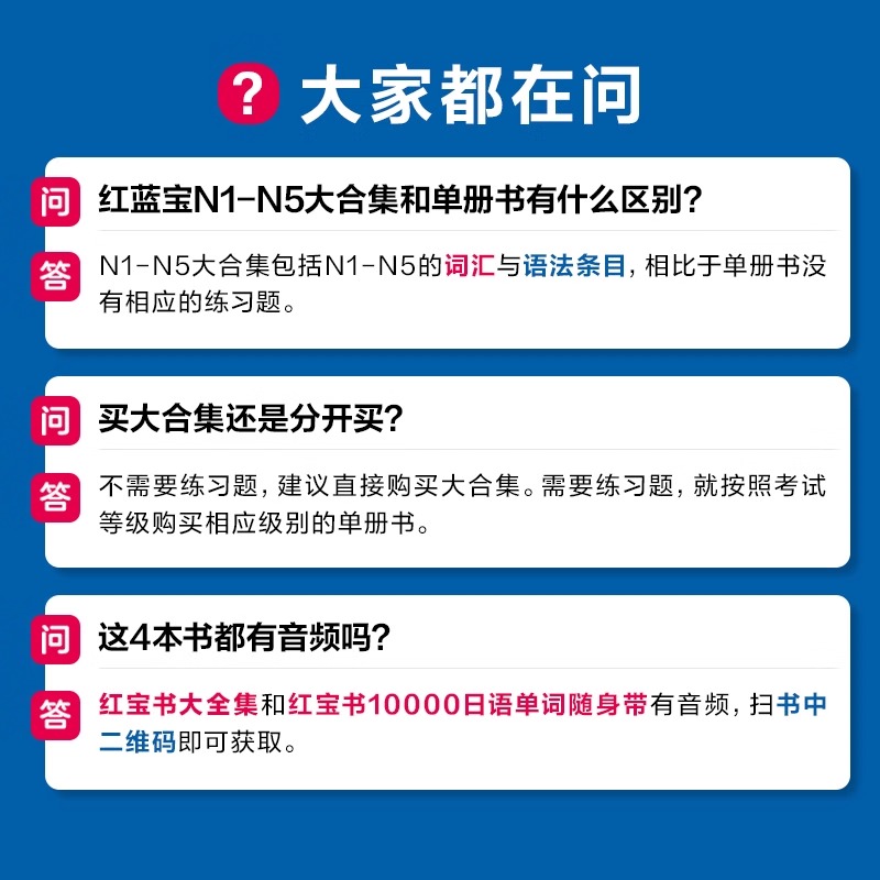 超值白金 蓝宝书大全集 新日语能力考试N1-N5文法详解 日语能力考文法N1—N5语法句型基础练习N2N3N4 华东理工大学出版社 - 图3