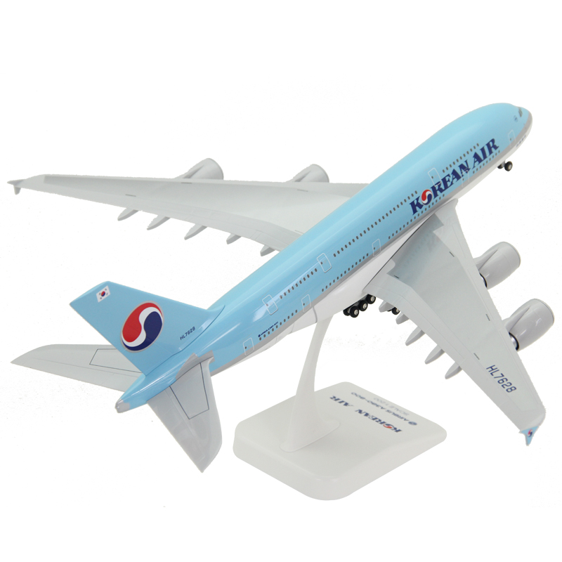 仿真飞机模型波音B777大韩航空B747A380客机礼品儿童摆件玩具航模 - 图0