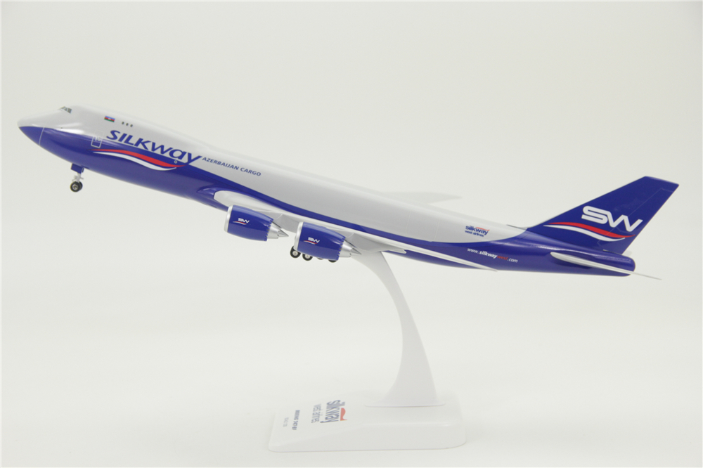 拼装飞机模型波音B747-8F丝绸之路航空货运航模带轮ABS1：200比例 - 图2