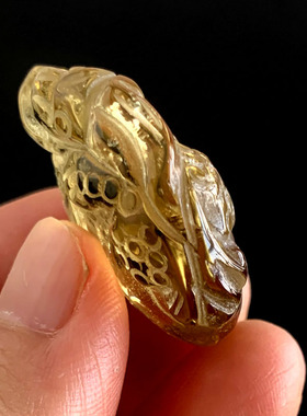 天然黄水晶貔貅葫芦吊坠实物福录