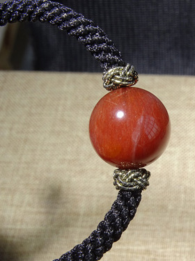 红发晶手绳猫眼顺发圆珠手链