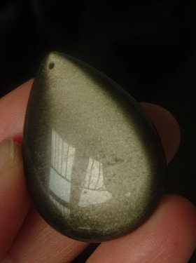 天然金曜石项链强光吊坠