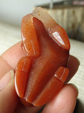 水玉冰魄红色原石雕刻实物项链