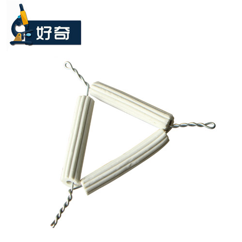 泥三角 坩埚架 理化瓷耐高温化学实验坩埚加热支架器材Ceramic Tube Iron Wire Mud Triangle Crucible Rack - 图1
