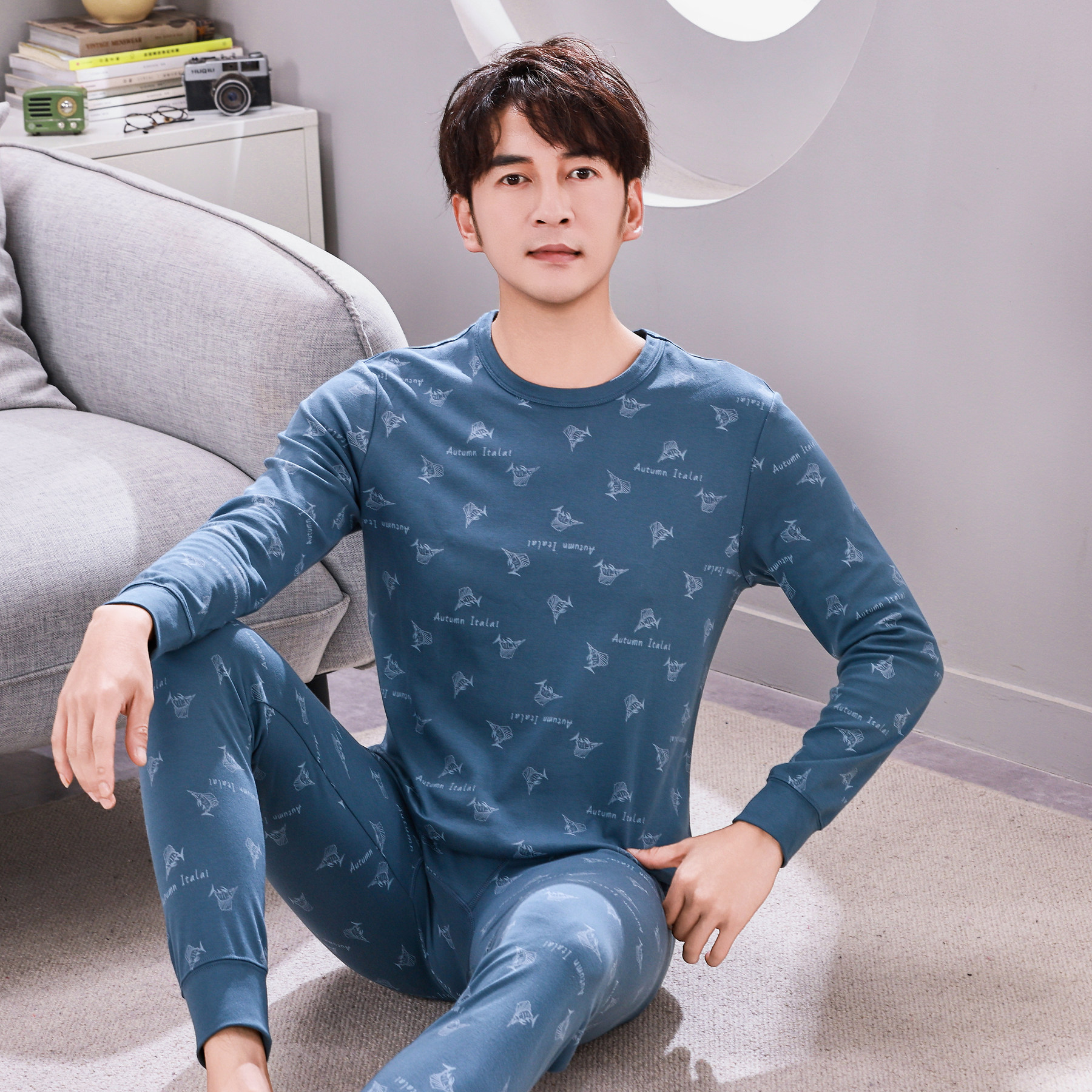 意大莱男士纯棉秋衣秋裤 保暖内衣套装打底线衣线裤 棉毛衫秋冬季,淘宝优惠券,粉丝福利购,淘宝优惠卷