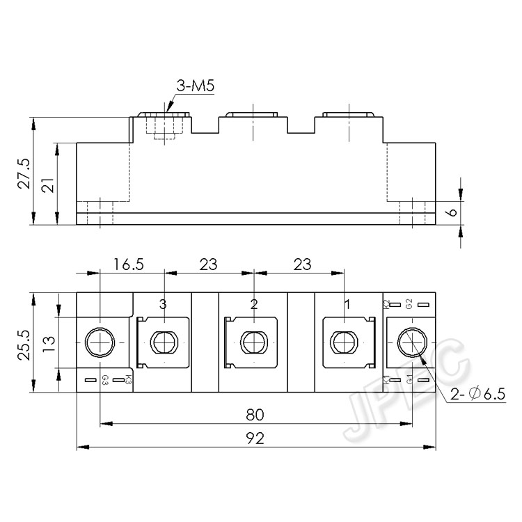 DD100KB160 二极管桥臂模块 整流管模块100A1600V JPEC