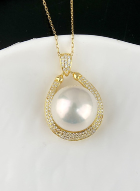 新款纯银吊坠 K金工艺（适配珍珠14-15mm）