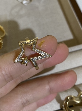 复古做旧老钱风星星爱心戒指女小众设计高级感轻奢时尚开口指环