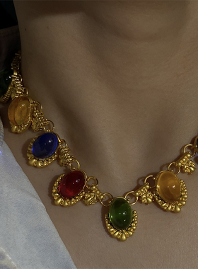 欧韩金色复古金属项链