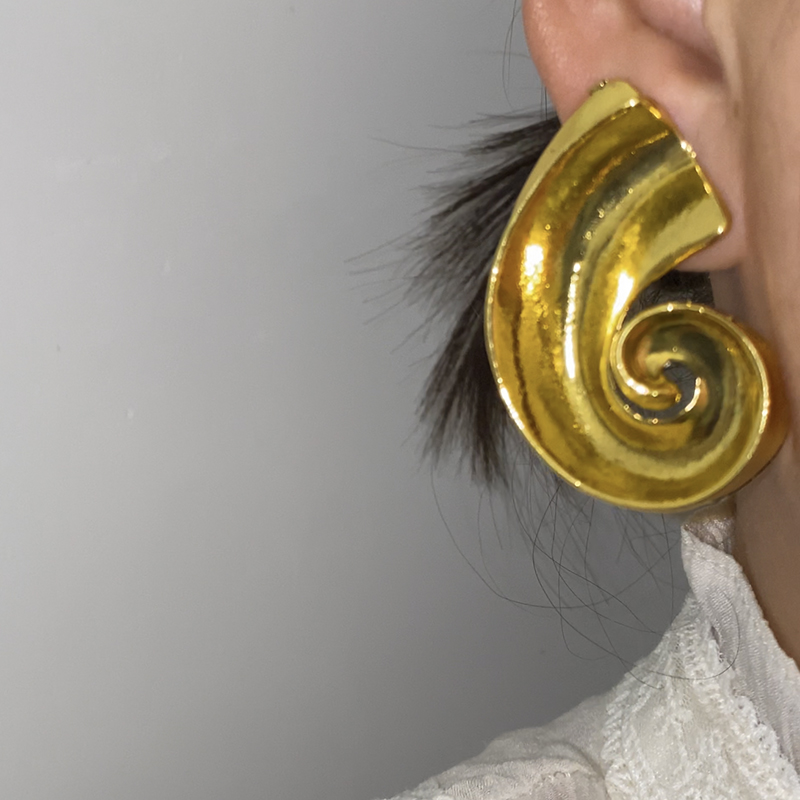 欧美重工装饰大耳环时尚女气质夸张复古金属圆脸显瘦高级感耳饰潮 - 图2