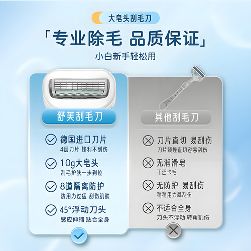 Schick舒芙剃毛刀舒适女士刮毛刀女腋下剃毛腋毛腿毛手动脱毛刀 - 图2