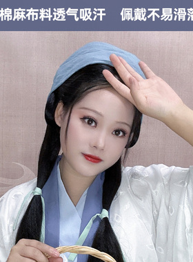 汉服棉麻防滑三角包头巾