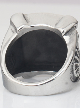 厂家 欧美时尚个性复古男士共济会Logo不锈钢钛钢戒指指环Ins