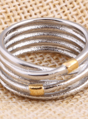 韩版几何铸造朋克钛钢戒指简约个性时尚男女通用戒指饰品厂家