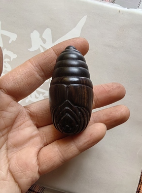 胡氏木艺檀木雕刻工艺品东南西北手把件蝉蛹可转动手捻八方来财