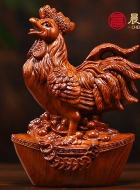 花梨木雕十二生肖摆件一套实木鼠