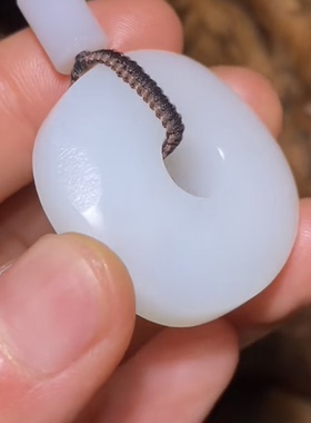 高品质 和田玉籽料 虎面平安扣 玉琮 一级白 温润细腻 30.8×10mm