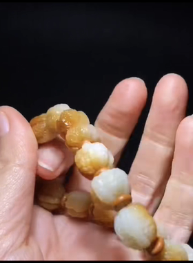 天然精品新疆和田籽料黄沁玉种核桃珠手串12mm正品带证书全国复检