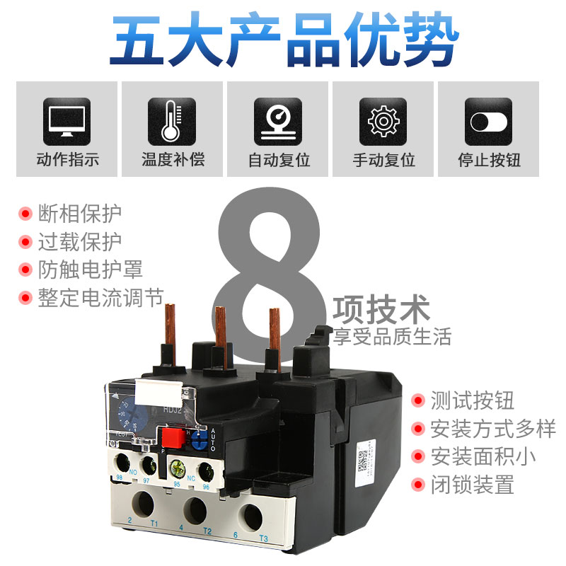 人民电器集团热过载继电器RDJ2-25 RDJ2-36 RDJ2-93 LR2配CJX2 - 图1