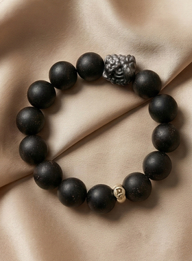 無系列｜【岫藏云息】山檀官桂银耀石醒狮手串草本系列手串招财