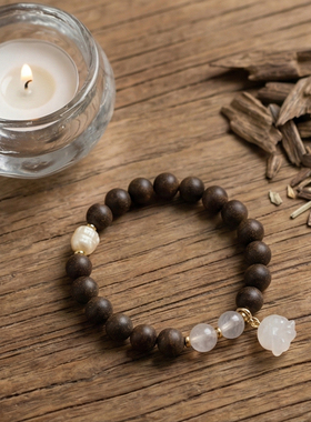 言系列｜【雪肌唤晶】木香息肌丸佛手珍珠白水晶手串草本系列手串