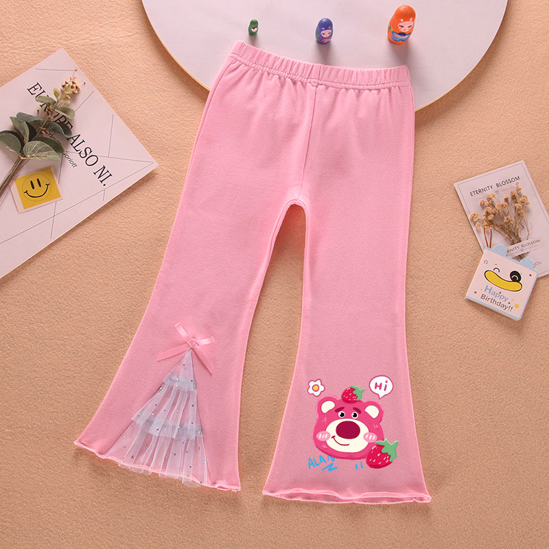 爱沙公主加绒洋气喇叭裤宝宝冰雪奇缘童装裤子女童秋冬装保暖长裤