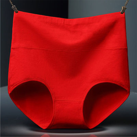 本命年大红色内裤女士纯棉高腰收腹提臀大码三角裤属龙年全棉抗菌,淘宝优惠券,粉丝福利购,淘宝优惠卷