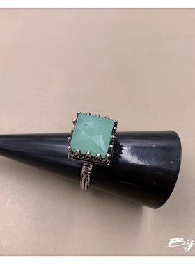 设计师欧美风复古小众水晶戒指女