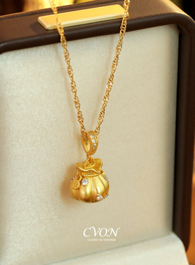 CVON福袋项链福气毛衣链中长款新中式女时尚百搭高级感吊坠锁骨链