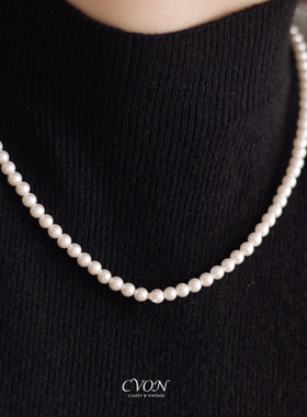 CVON· 施家珍珠项链4mm高亮施家小米珠配饰毛衣链吊坠颈链锁骨链