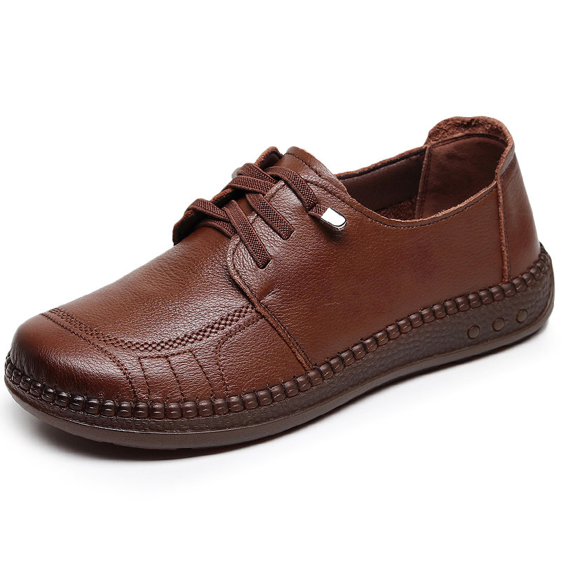 防滑牛筋底中老年皮鞋女款妈妈鞋真皮软底舒适不累脚女鞋深口单鞋,淘宝优惠券,粉丝福利购,淘宝优惠卷