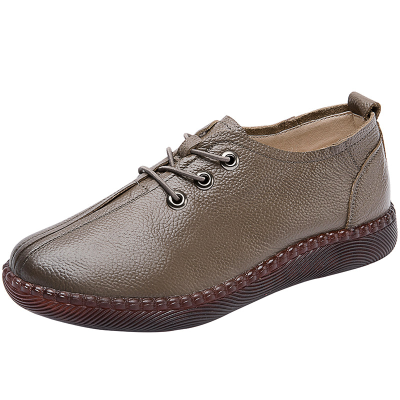 舒适牛皮平底中老年女鞋深口牛筋软底妈妈鞋春秋款真皮单鞋软皮鞋,淘宝优惠券,粉丝福利购,淘宝优惠卷
