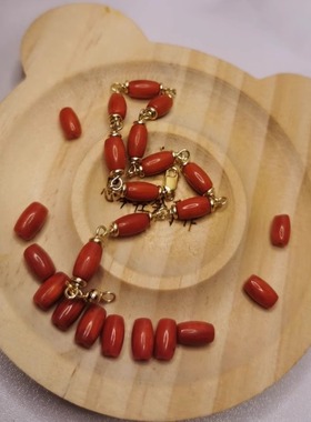 菲律宾普通红珊珠子手串成人款手串中间配件链条两种款式随机搭配