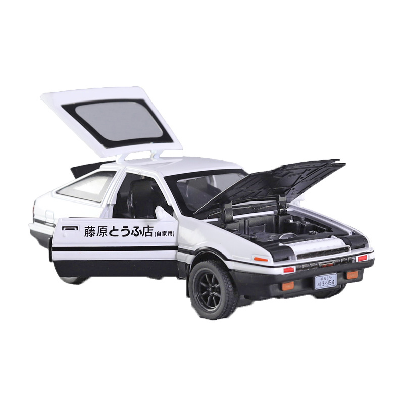 AE86车模型玩具车儿童仿真头文字秋名山车神D藤原拓海同款合金车-图3