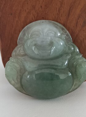 天然翡翠大肚弥勒佛吊玉石挂件项链送女友生日礼物送挂绳