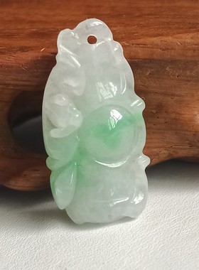 福在眼前天然翡翠吊坠玉石项链挂件男女生日礼物简约民族风自然光