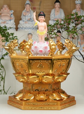 九龙吐水浴佛盆释迦牟尼佛诞日法会用品喷水浴佛盆寺庙佛堂家庭用