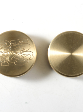 圆形黄铜收纳盒金属金色首饰盒密封防潮药盒茶叶盒纯铜精致防水盒