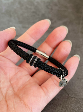 纯银平安青丝手链绳一缕青丝情人节创意礼物纯手工编织可添加头发