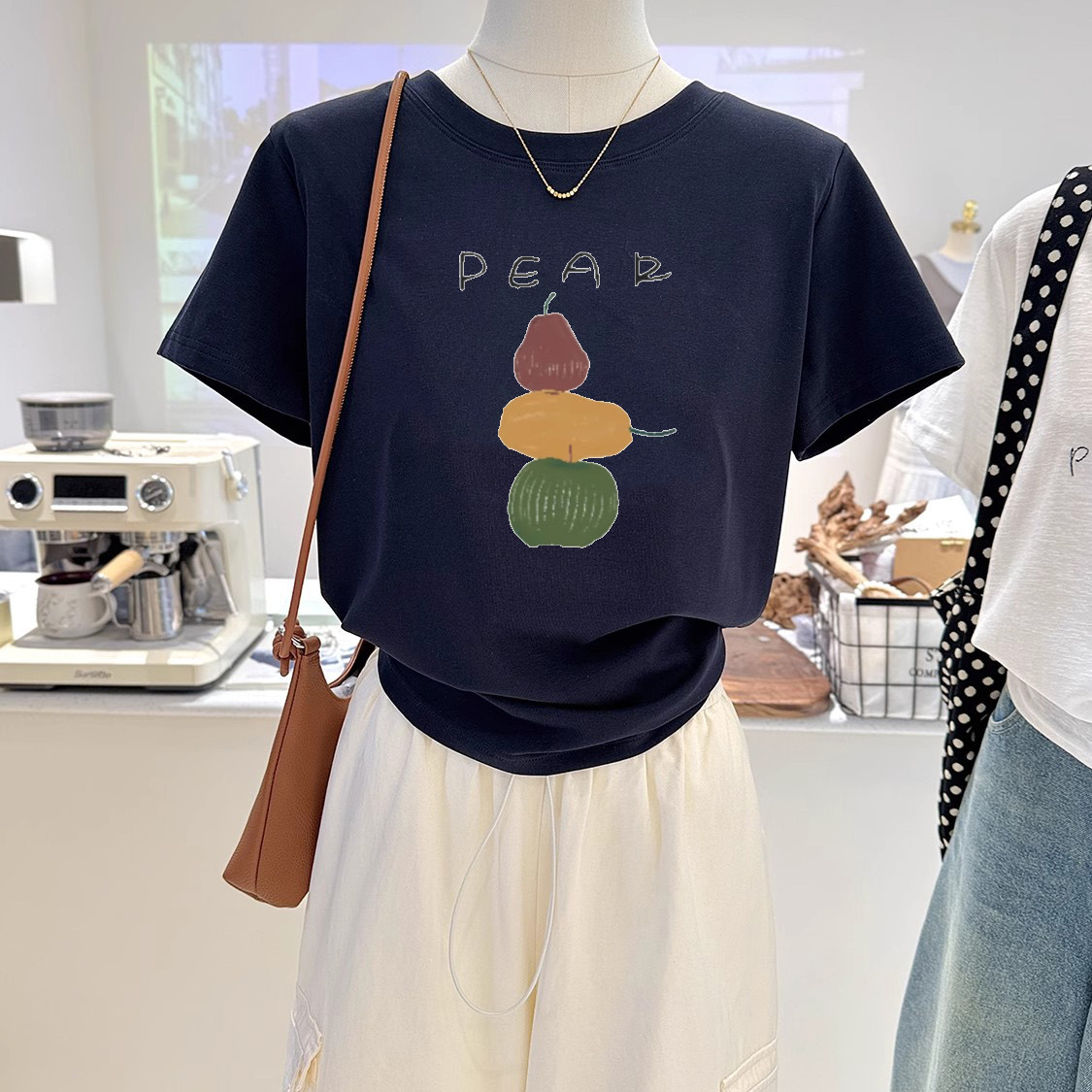 杭州四季青egg意法十三行高韩货女装水果印花短袖正肩T恤上衣夏款 - 图3