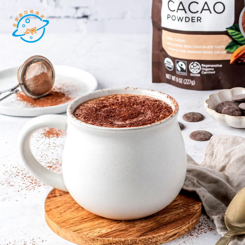 【现货】原装进口美国Navitas可可粉Cacao未碱化无加糖冲饮烘焙 - 图0