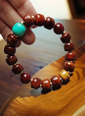 天然牦牛骨多宝桶珠手串男女士款
