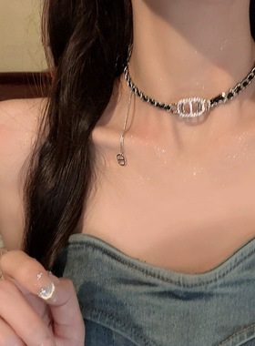 小香风爵士派对锁骨链千亿少女